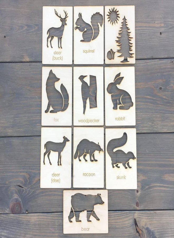 Haoser Animal Stencil Set // Animal Stencils Educational Wood Handwriting Stencil Set // Easy-to-Use Writing Guide for Kids & Montessori Stencils Set - Image 1